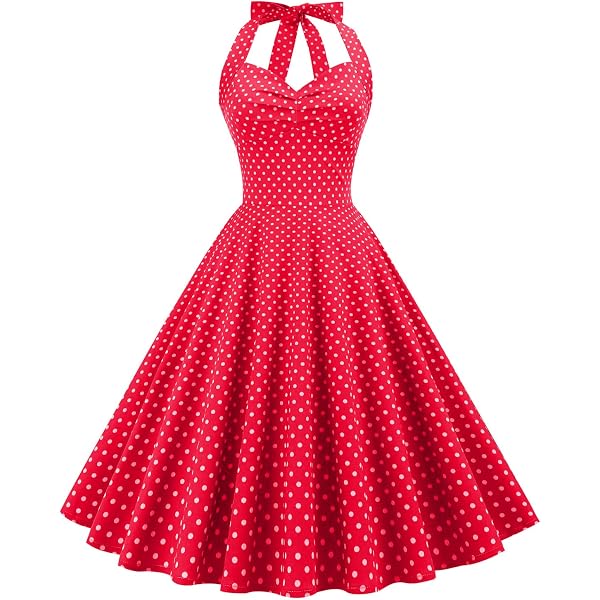 50s style halter dress Halter 50s Inspired Clothing Vintage 50s Style Halter Neck Dress Halter  Dress Polka Dot Dress