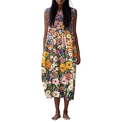 Summer Fall Midi Dresses for Women 2025 Cotton