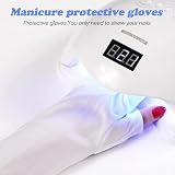 XPOOP 2 Pairs Nail Gloves UV Protection Fingerless Gel Manicure Light Shield view 5