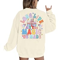 Magic Kingdom Floral Castle Sweatshirt - Women's Long Sleeve Graphic Pullover | Disney Holiday Vacation Top - View #4