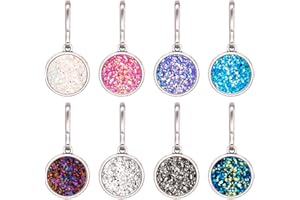 HEYGOO 8 Pack Zipper Pulls Charms, Bright Colors Replacement Bling Zipper Pulls, Bling Charms for Jacket, Purse, Packbag