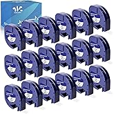 Weemay 18 Pack 91330 Paper Label Cassette Compatible for Dymo Letra tag Refills 91330 Self-Adhesive White Paper Tape 10697 for Letra Tag LT-100T LT-100H LT-110T QX50 Label Maker, 12mm x 4m (1/2"x13')