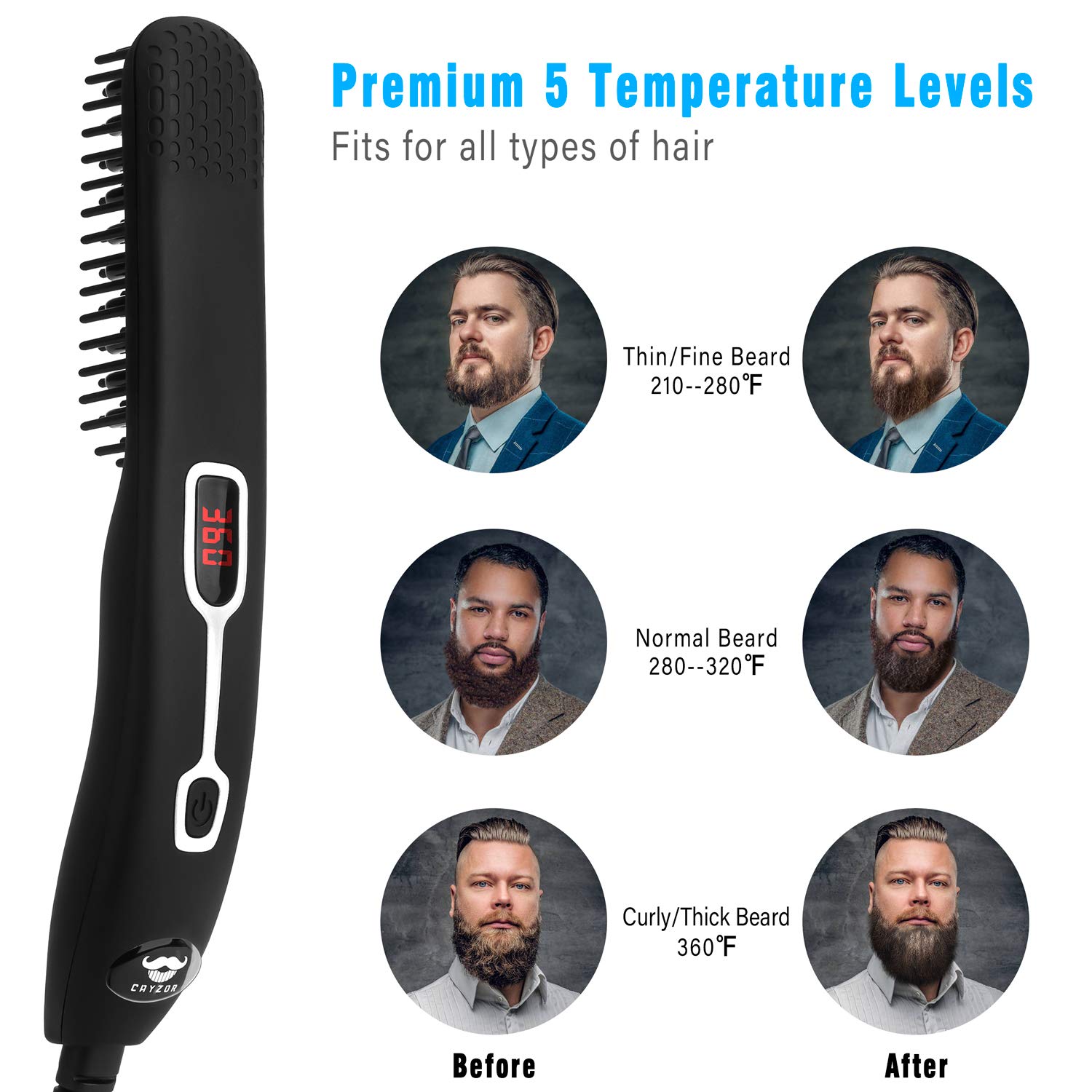 Amazon Com Cayzor Beard Straightener Comb For Men Upgraded
