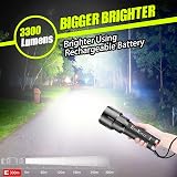 REHKITTZ S1600 Torch LED Flashlight 3300 Lumens Adjustable Focus Dog Hiking view 2