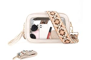 Viva Terry Clear Crossbody Bag with 2 Straps, Stadium Approved Clear Purse Bag for Concerts Sports Events Festivals,Gift