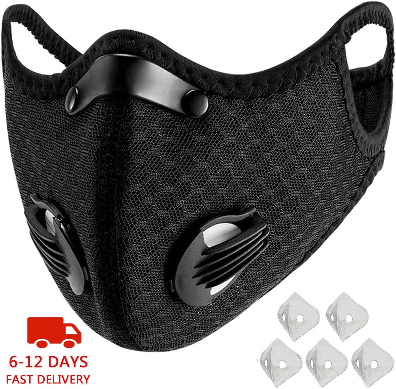 DiaryLook Dustproof Sports Protector - Anti Pollution Cover with Activated Carbon Filter, Washable and Reusable Breathable Cover for Pollen Allergy, Running, Cycling, Outdoor Activities