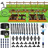 Bonviee Drip Irrigation System Kit for Garden Watering, 247FT Quick Connect | For Garden, Raised Beds, Greenhouses, with 50FT 5/16" Mainline + 1/4" Tubing + 40 Emitters, 20-45 PSI and up to 40 GPH