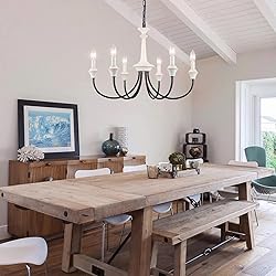 MRHYSWD Distressed White and Black Chandelier 6