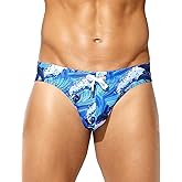 Arjen Kroos Men's Swim Briefs Sexy Bikini Swimwear Mens Funny Print Swimsuit Low Rise Swimming Briefs with Drawstring