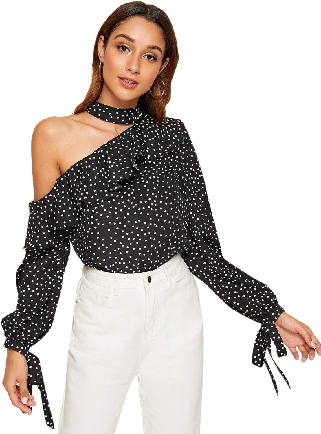 SHEIN One Shoulder Puff Sleeve Allover Floral Print Top - Pink Shop