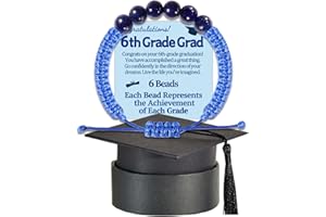 TEMULNEE 5th 6th 8th Grade Graduation Bracelets Gifts for Her Him Grad Card Congratulations Gift Graduates Cap Box Graduating Daughter Son Granddaughter Grandson Nephew Niece Bracelet Jewelry Ideas Unique