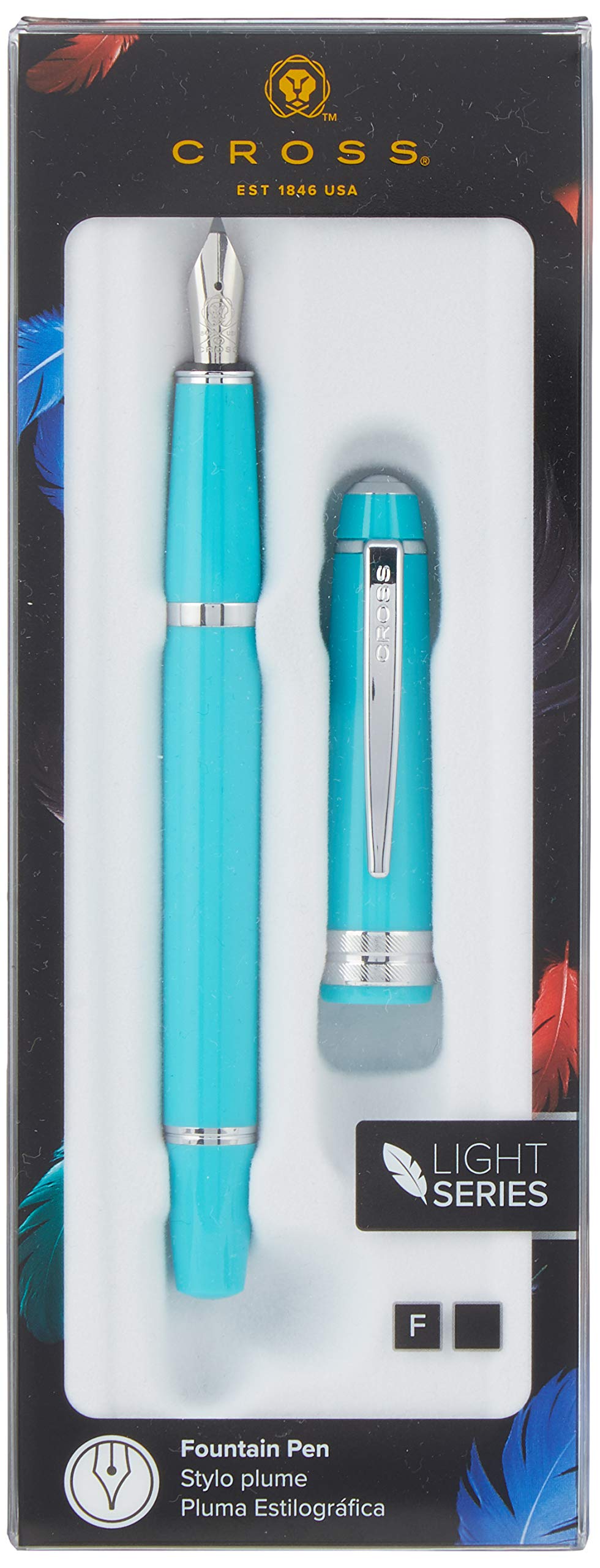 CROSS Bailey Light Polished Teal Resin Fountain Pen - Fine Nib