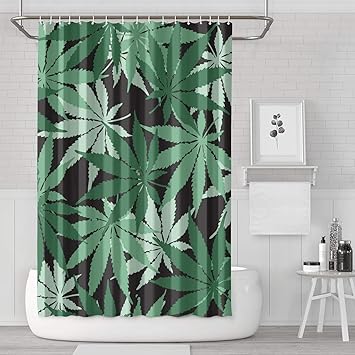 Amazon Com Magge Cannabis Leaf Hemp Shower Curtain Cool