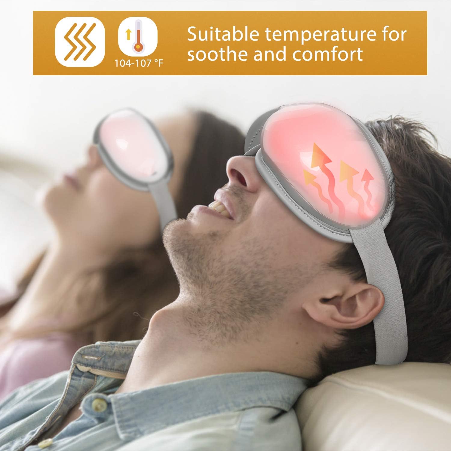 RENPHO Eye Massager with Heat, Compression Bluetooth Music Rechargeable Eye Therapy Massager for Relieve Eye Strain Dark Circles Eye Bags Dry Eye Improve Sleep (White): Health & Personal Care