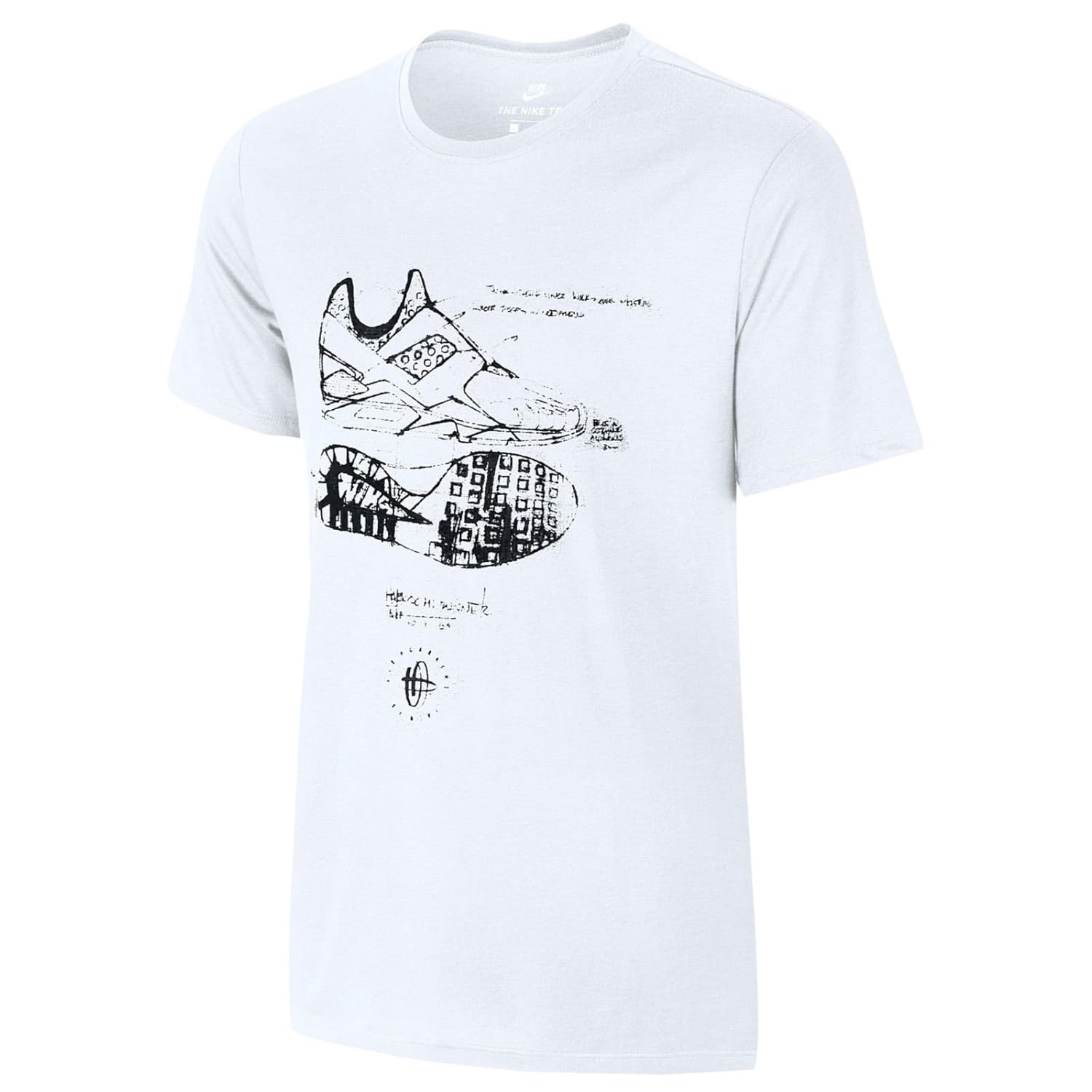Nike Men's Tri-Blend Huarache Sketch T-Shirt XX-Large White Black