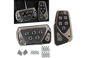 Merdege Pack of 2 Car Pedal Covers, Anti-Slip Vehicle Foot Treadle, 2.55In x 5.11In Automatic Pedal Pad, Universal Accessories for Most Cars (Black)