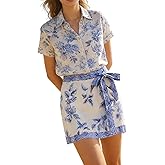 utcoco Women's 2026 Summer Boho Floral Print Wrap Mini Skirt Y2k Bow Tie Low Waist Short Skirt Beach Vacation Outfits