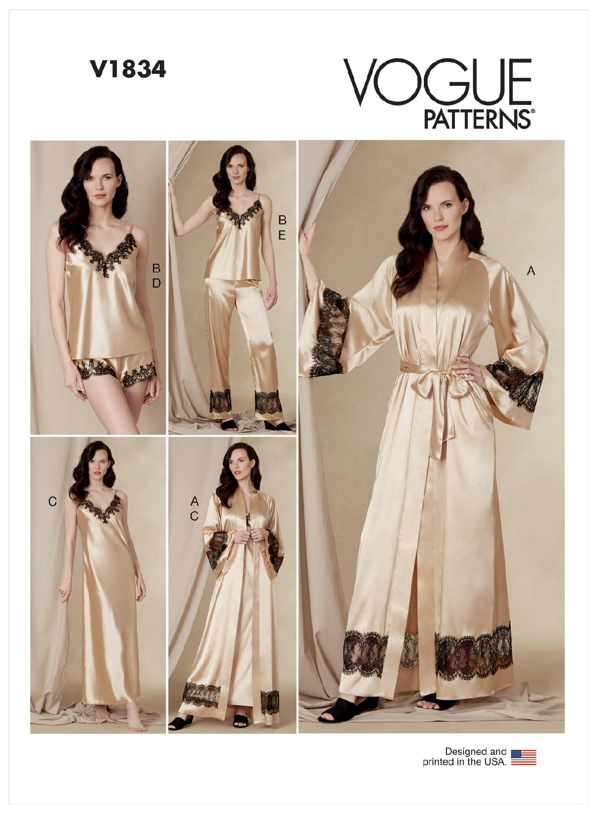 Vogue Patterns V1834B5 Misses Sleepwear B5 (8-10-12-14-16)