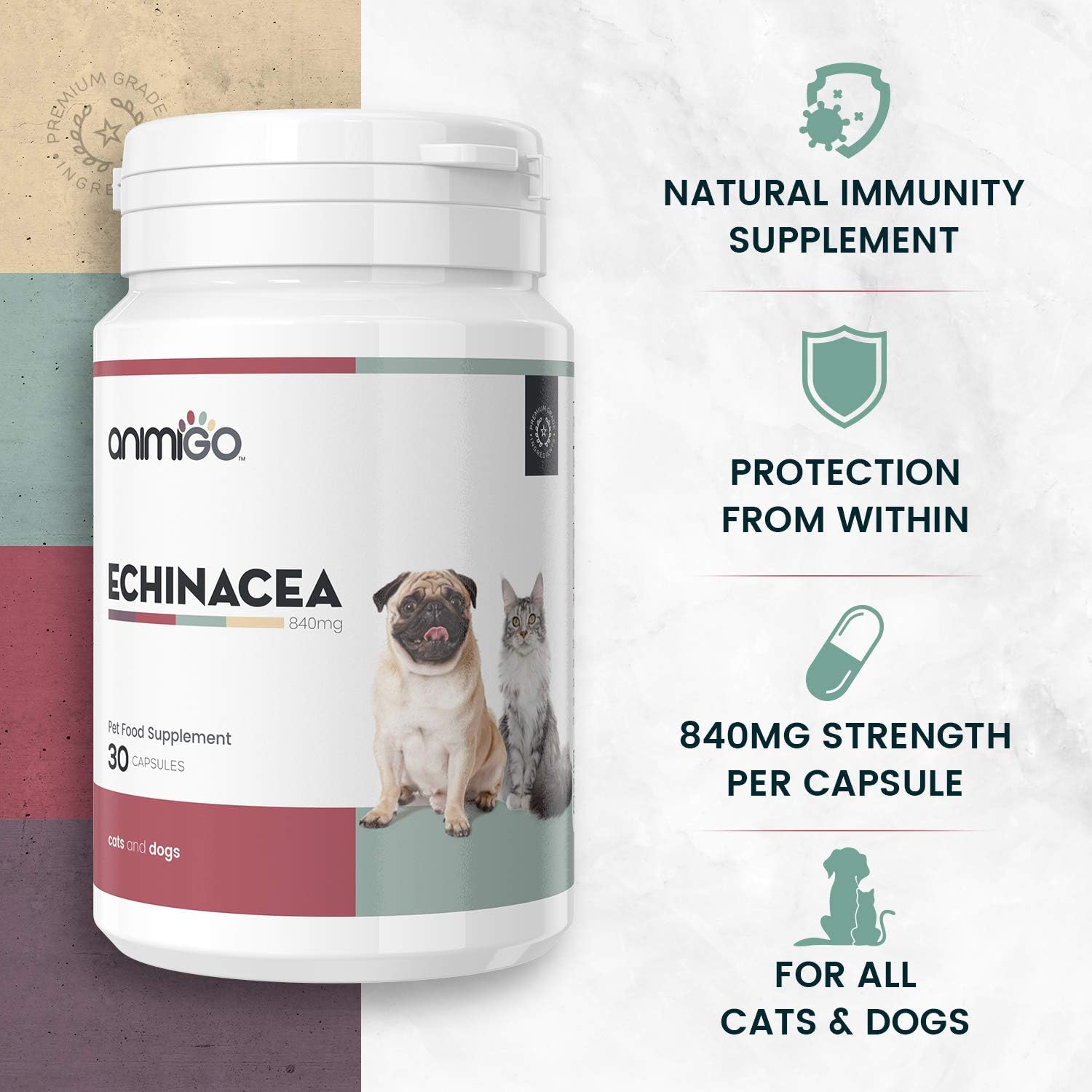 Animigo Echinacea Immunity Support Supplement For Cats & Dogs
