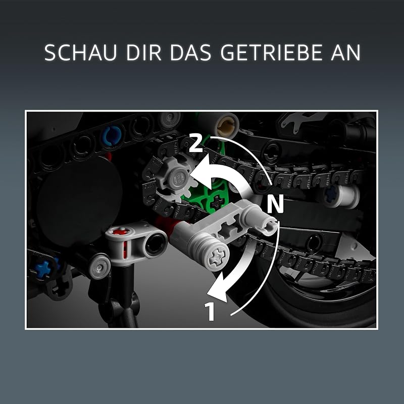 Technic Kawasaki Ninja H2R Motorrad, Geschenk für Kinder & Erwachsene zum Geburtstag, Dekoration, Spielzeug, Modell für Jungen und Mädchen ab 10 Jahren 42170