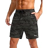 Pudolla Men's Running Gym Shorts with Zipper Pockets 5"/7"/ Lightweight Quick Dry Running Workout Athletic Short