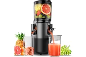 Staweiger Juicer Machines, Cold Press Juicer with 6" Extra Wide Chute, 90oz Capacity, Powerful AC Brushless Motor, High Juice Yield, Quiet Low db, BPA-Free Juicer Press For Whole Vegetables & Fruits
