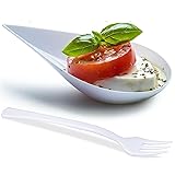 DLux 100 4-in Tear Drop Mini Appetizer Plates with