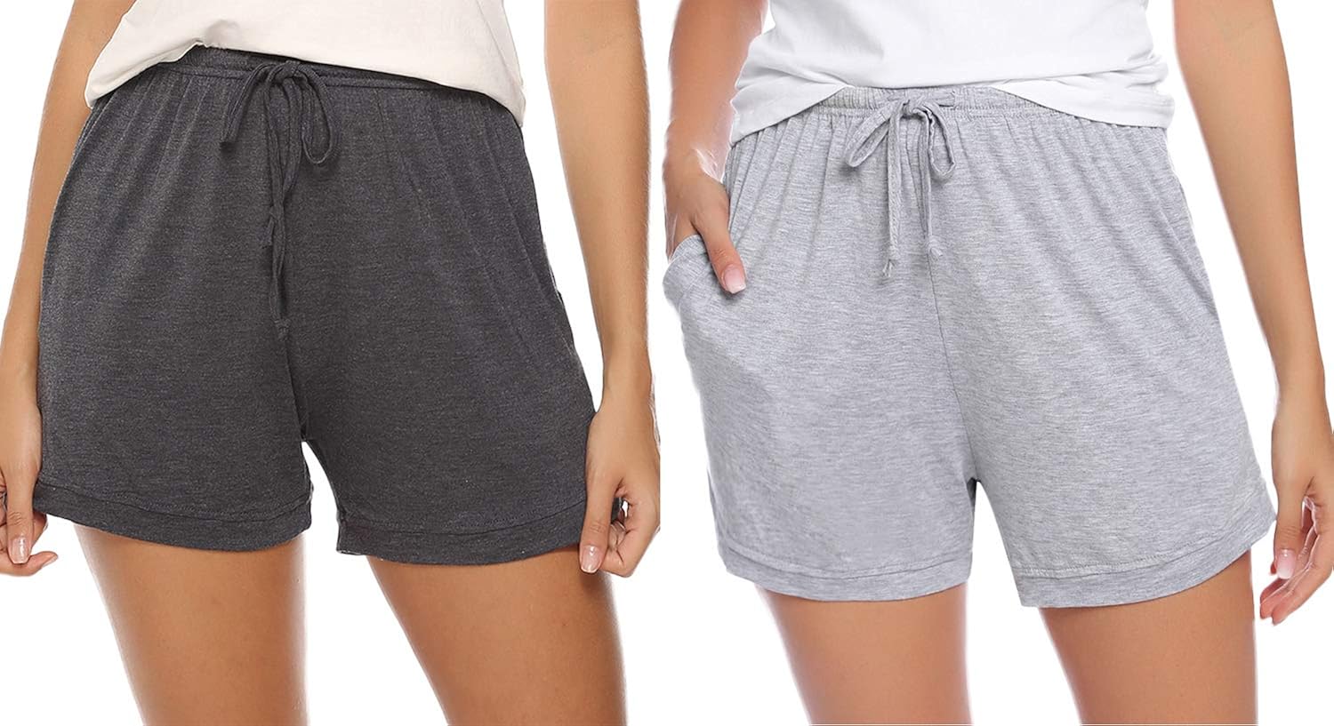 Aibrou 1 & 2 Pack Women's Sleep Shorts Cotton Stretchy Boxer Pajama Bottoms at  Women’s Clothing store
