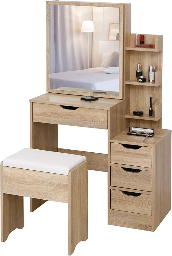 Coiffeuse Design Contemporain Table de Maquillage Multi