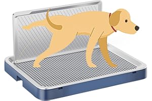 KOLA PANDA Indoor Dog Potty Tray with High Wall,25.59"X19.69" Pee Pad Holder,Dogs Litter Box,Mesh Training Toilet for Puppy and Small Size Dog,Housebreaking Supplies, Pet Products (Blue)