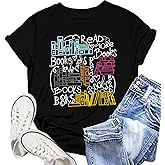 NEWKA Book Shirts for Women Read More Books T-Shirt Reading Tee Teacher Tops