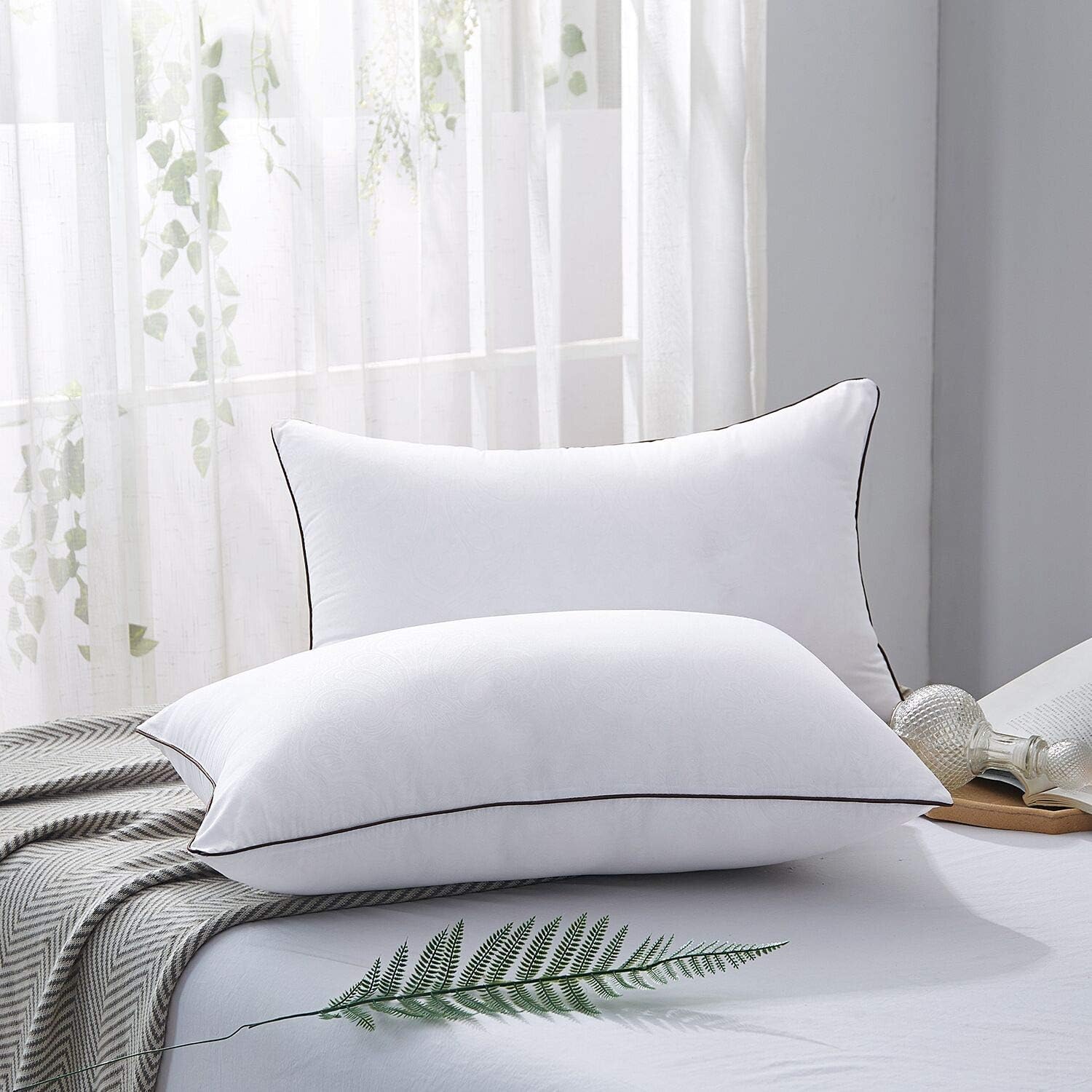 Bed Pillows for Sleeping 2 Pack, Hypoallergenic Pillows for Side and Back Sleeper, Down Alternative Hotel Quality Sleeping Pillows Soft Pillow-Standard Size 20x26inches: Kitchen & Dining