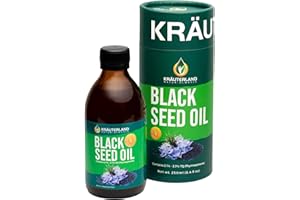 KRÄUTERLAND N A T U R - Ö L M Ü H L E Kraeuterland | Number 1 Black Seed Oil seller in Germany | Natural Black Seed Oil Liquid 8.4 fl oz, Nigella Sativa Seed Oil,High Thymoquinone, Cold Pressed, Vegan, Gluten Free