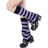 WODECASA Girls Kawaii Leg Warmers Knitted Flared Leg Sleeves Goth Crochet Baggy Cuff Ankle Heap Socks