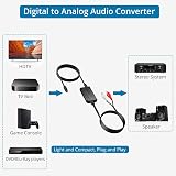 AUTOUTLET 192kHz DAC Optical to RCA Converter with 1.1m Cable view 5