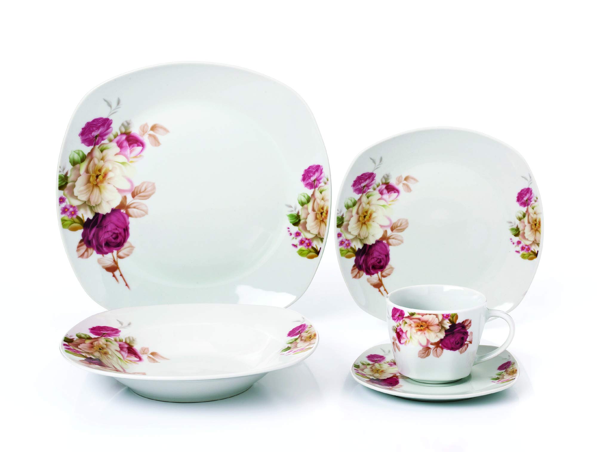 Lorren Home Trends LH427 Dinner Sets for gatherings, One Size, Pink