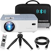 FANGOR HD Bluetooth Projector, 2020 Latest Update 5500 Lux Portable LCD Projector with Carrying Bag and Tripod…