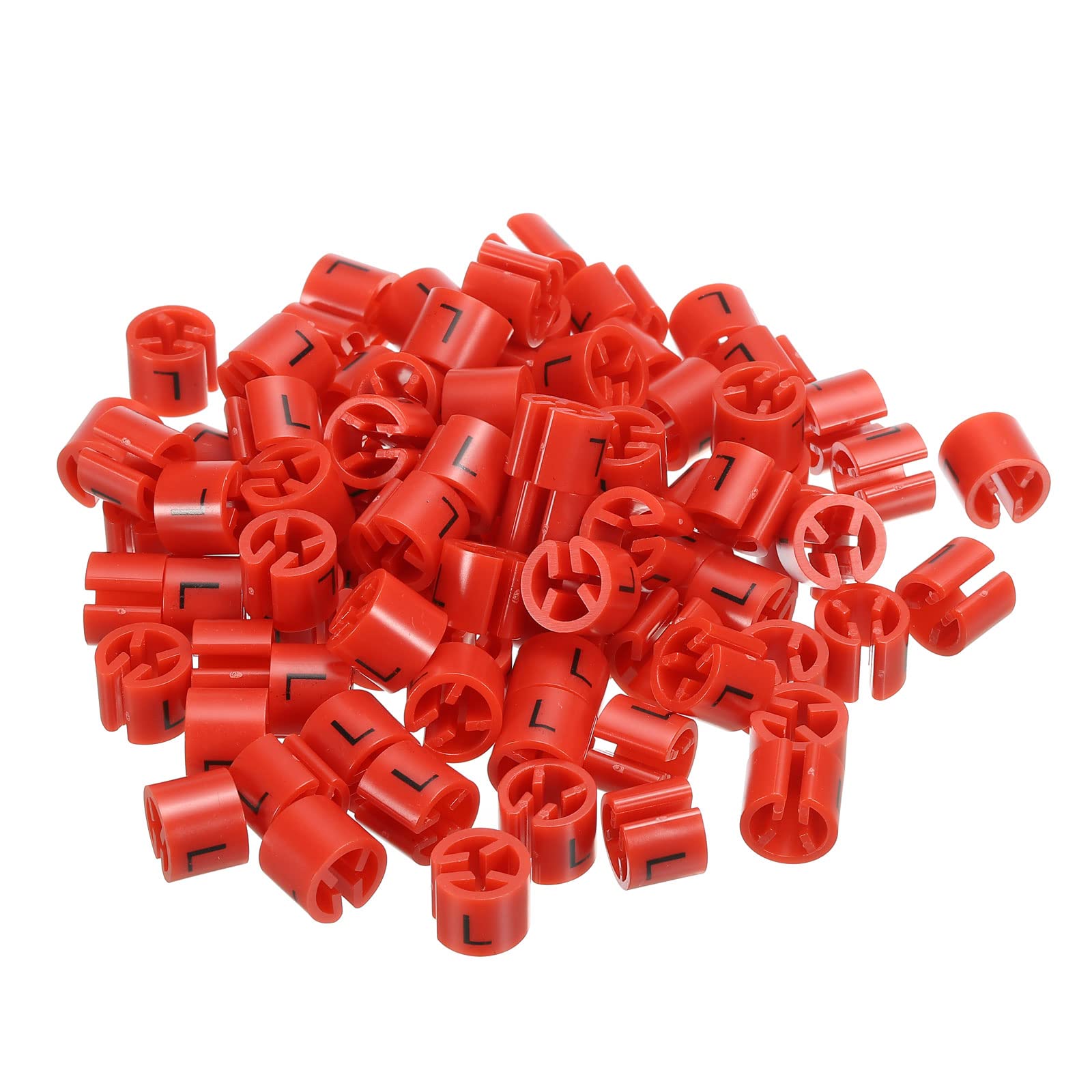 PATIKIL Clothes Hanger Marker L Size Fit Hanger Rod for Garment Color Coding Red, Pack of 100