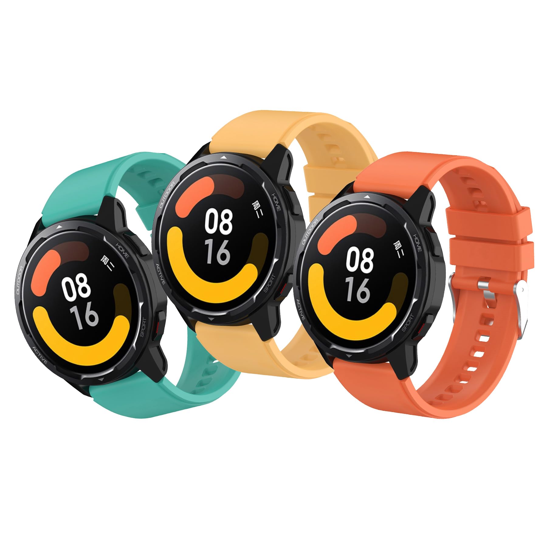 MIJOBS 3PCS Straps Compatible with Xiaomi Watch S1 Active Wristband Xiaomi Watch S1, Xiami Mi Watch Color, Mi Watch Sport, Xiaomi MI WATCH Strap Breathable Silicone Sport Replacement Watchband