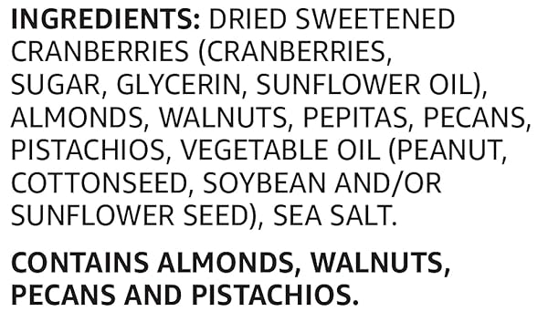 AMAZON BRAND – HAPPY BELLY DRIED CRANBERRIES, NUTS & PEPITAS TRAIL MIX, 42 OUNCE