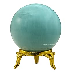 Amazing Gemstone Amazonite Crystal Ball with Stand