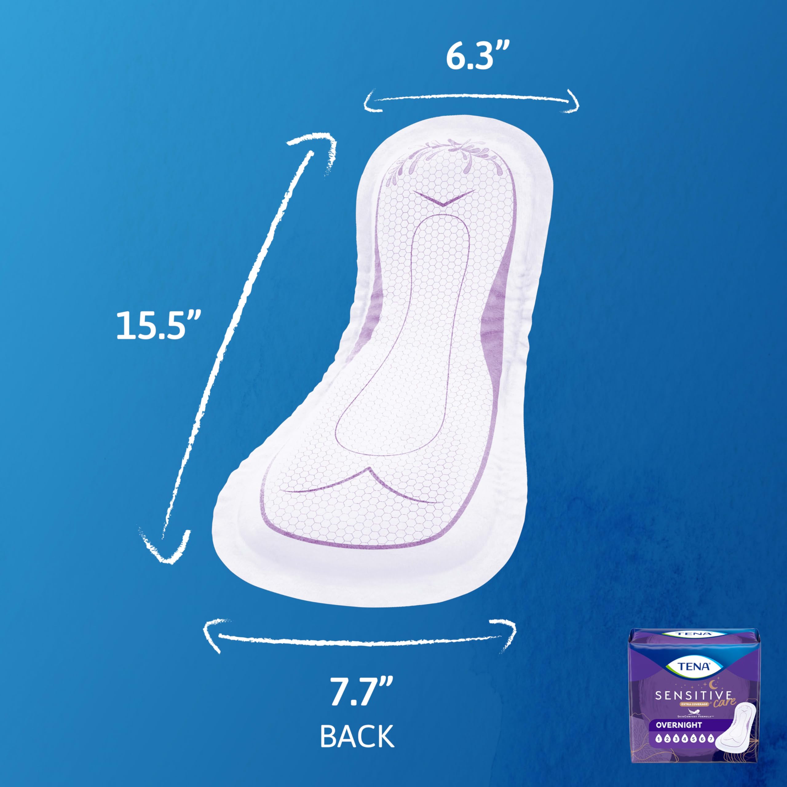 TNA Sensitive Care Incontinence Pads, Bladder Control, Postpartum for Women, Overnight Absorbency, Extra Coverage, 135 Count