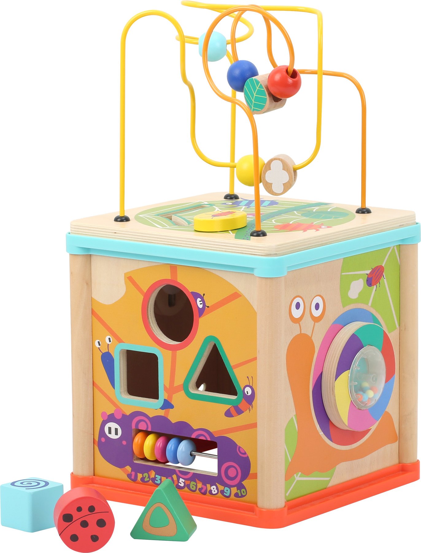 Small Foot 10622 Motoric cube Wildlife Summer meadow, fun and activity for baby and toddler