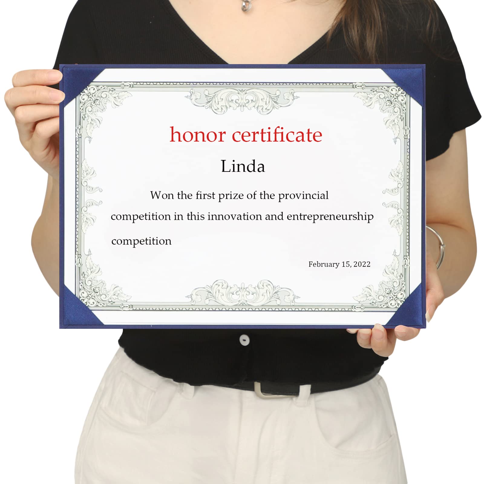 3Pack Certificate Holder Diploma Covers A4 PU Leather Award Holder Elegant Document Covers Contract Cover for Award Certificates, 21x29.7CM