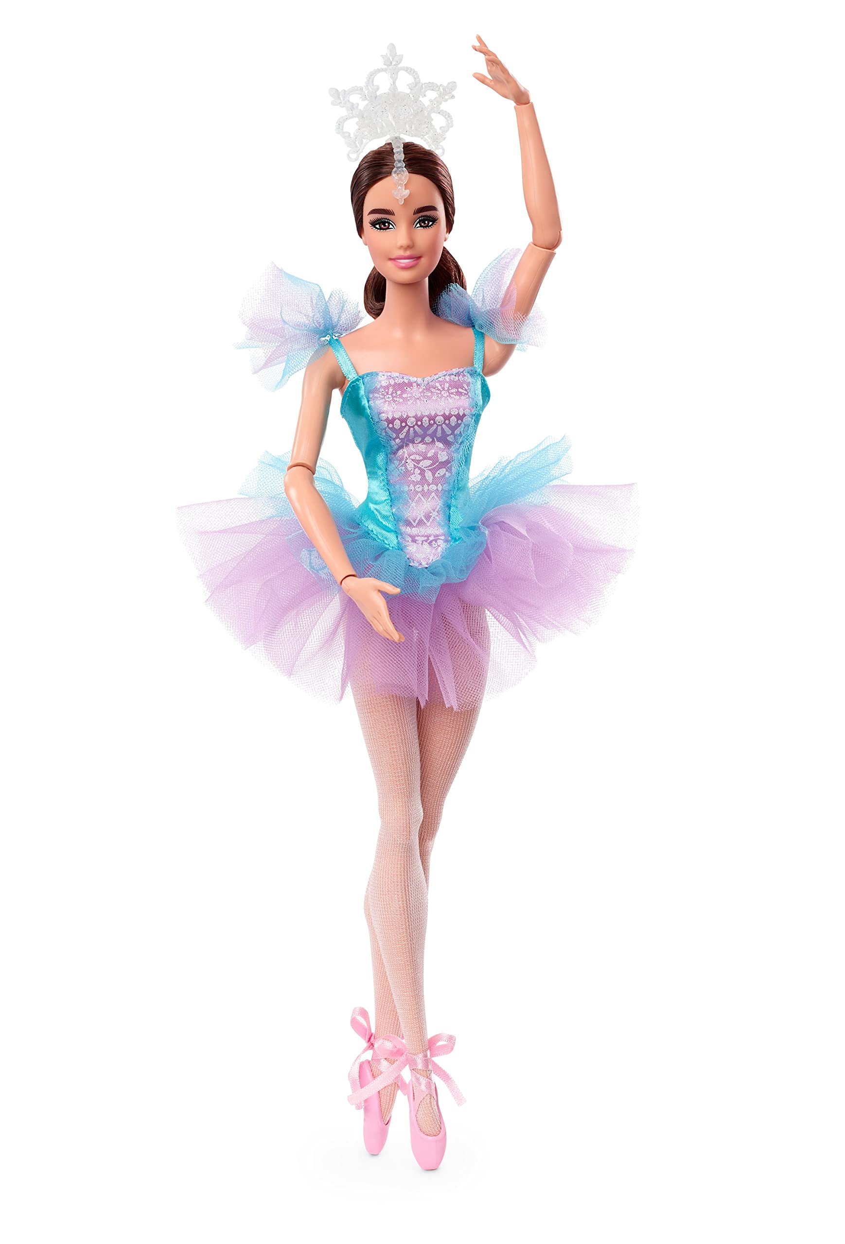​Barbie Signature Ballet Wishes Doll (Brunette, 12 in), Posable, Wearing Ballerina Costume, Tutu, Pointe Shoes & Tiara, Gift for 6 Year Olds and Up, HCB87
