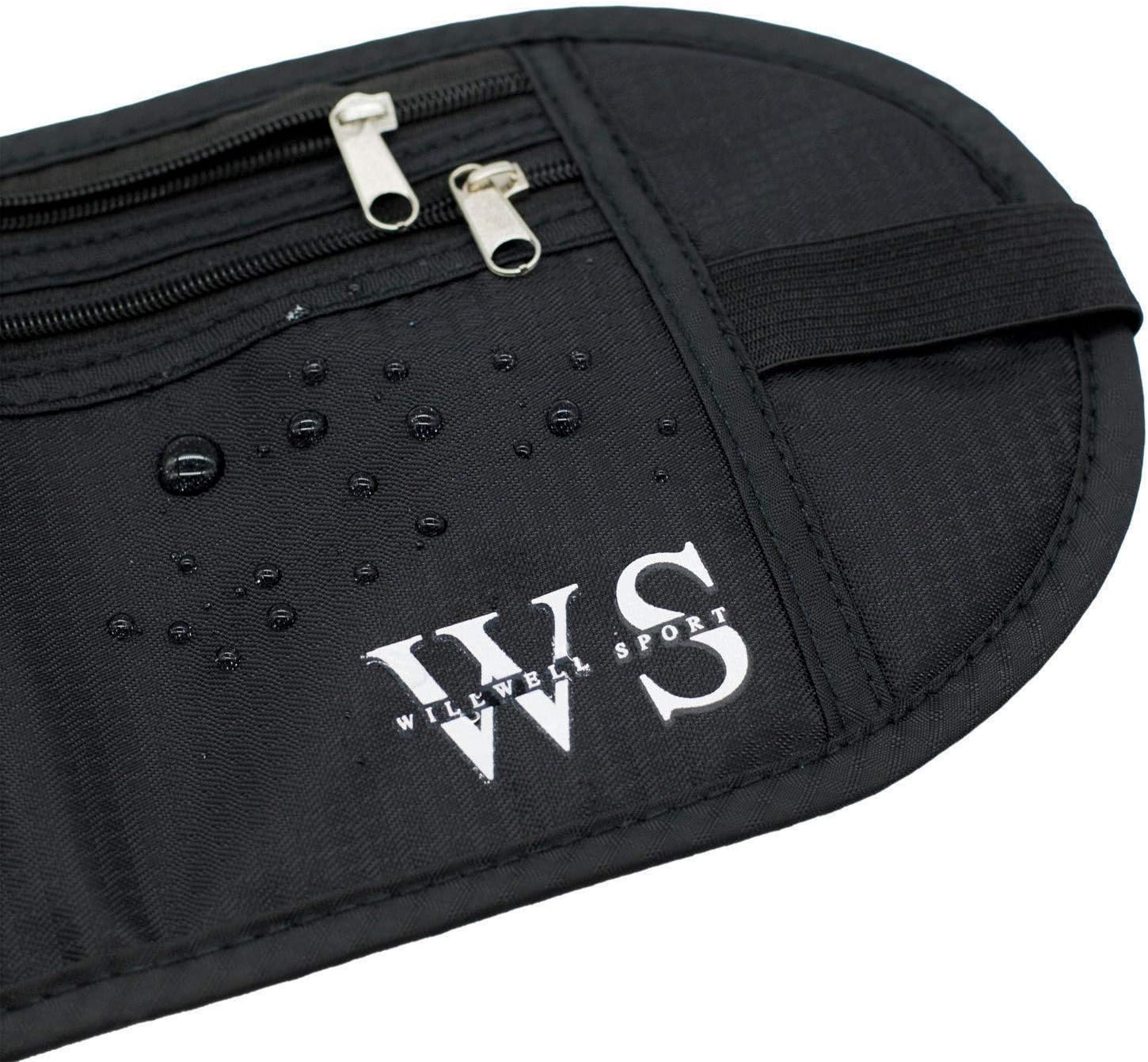 WILLWELL SPORT Money Belt Passport Holder RFID Blocking Waterproof