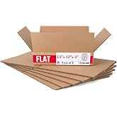 Flat Cardboard Boxes 15"L x 12"W x 3"H (Pack of 6) - USA-Made Packing Boxes for Moving, Shipping, or Storage - USPS, UPS, FedEx Approved - Professional Packing Supplies for Moving