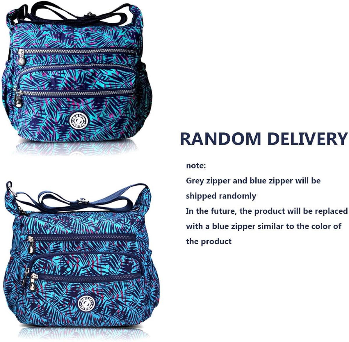 AIBILIEI Women Larger Bag Nylon Crossbody Bag Messenger Shoulder Handbag for Shopping Work Daily Use (Blue) - Image 5