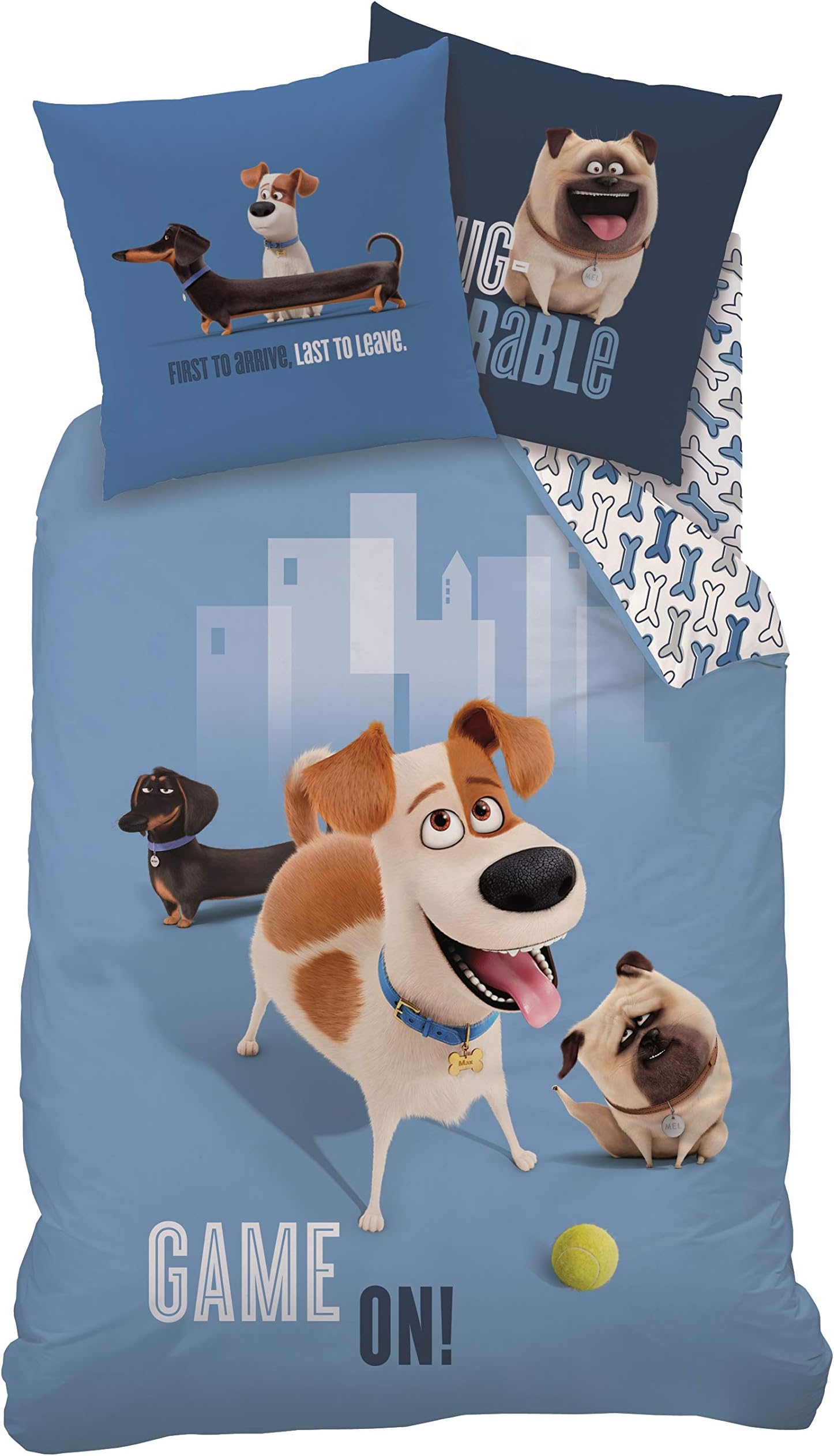 Reversible Duvet Cover Set 135 x 200 cm + 80 x 80 cm Lawn Cloth Max the Secret Life of Pets