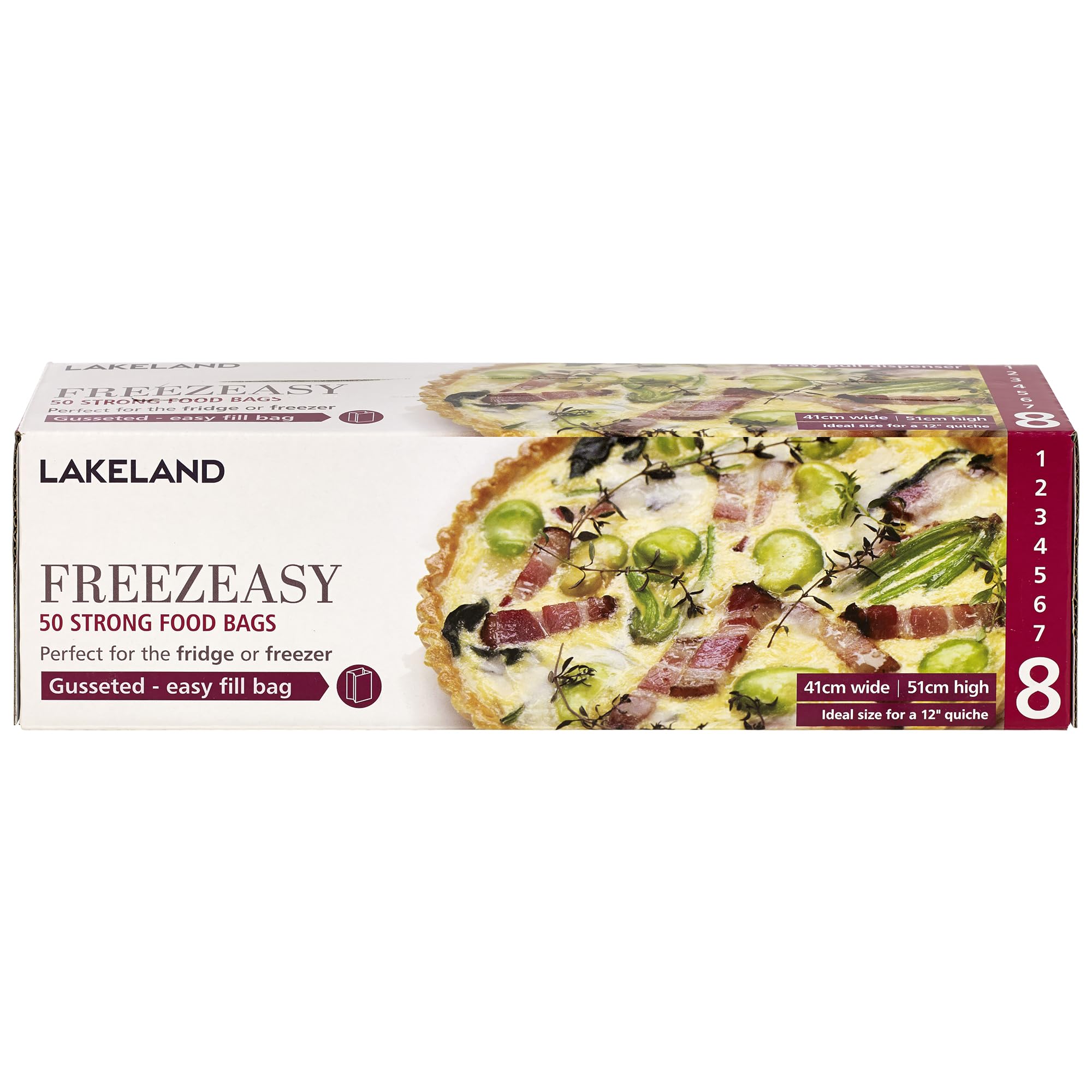 Lakeland Freezeasy Food Freezer Bags, Gusseted, 41 x 51cm, Pack of 50